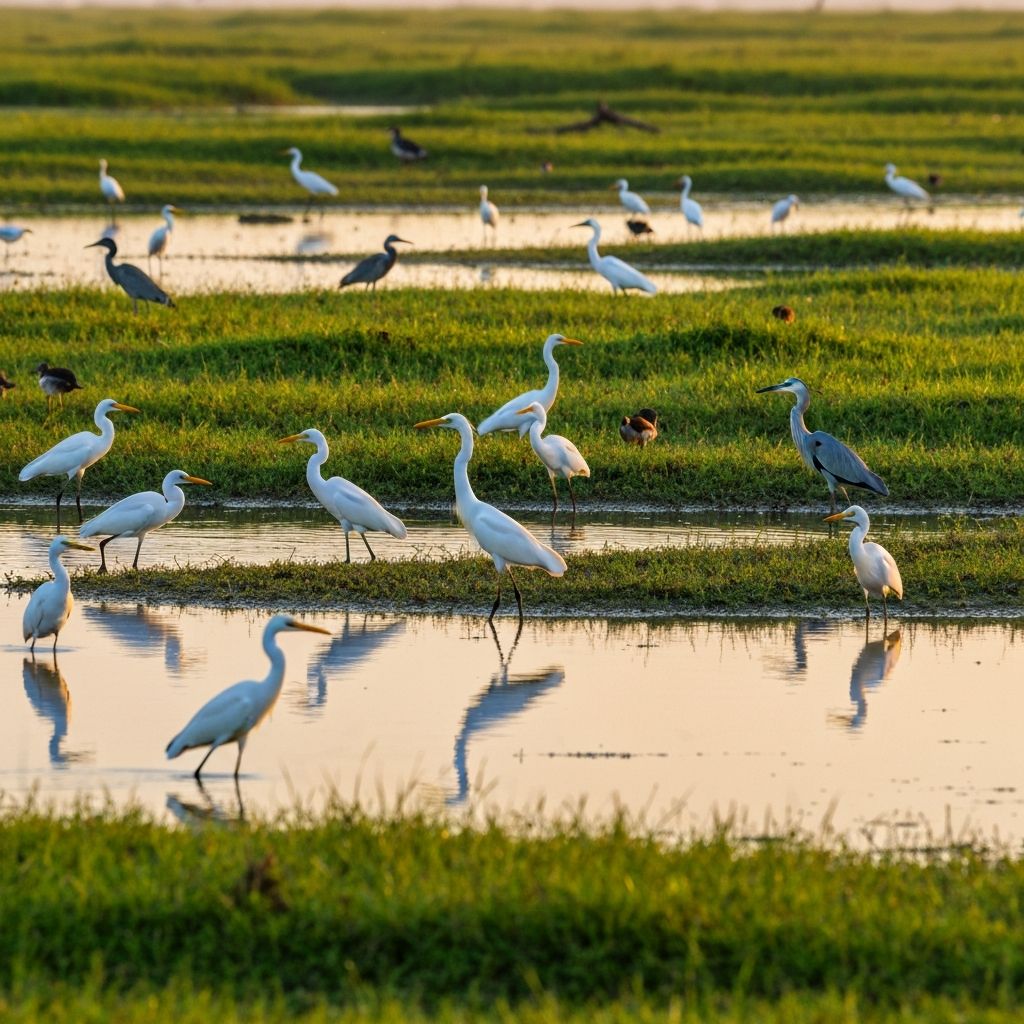 Diverse wildlife in a healthy wetland